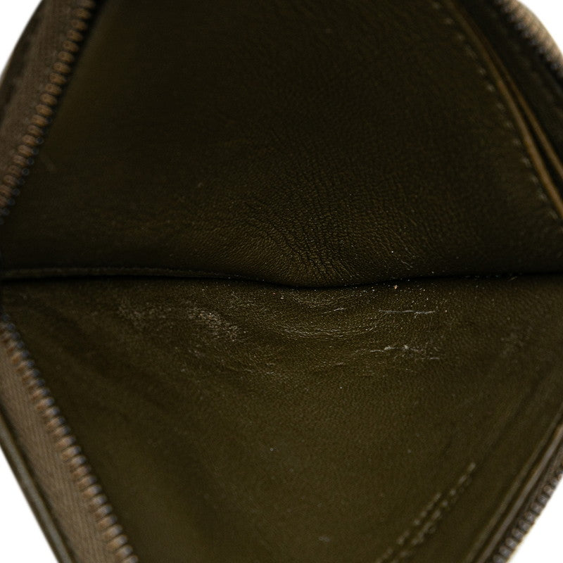 Bottega Veneta Leather Coin Case Khaki Black