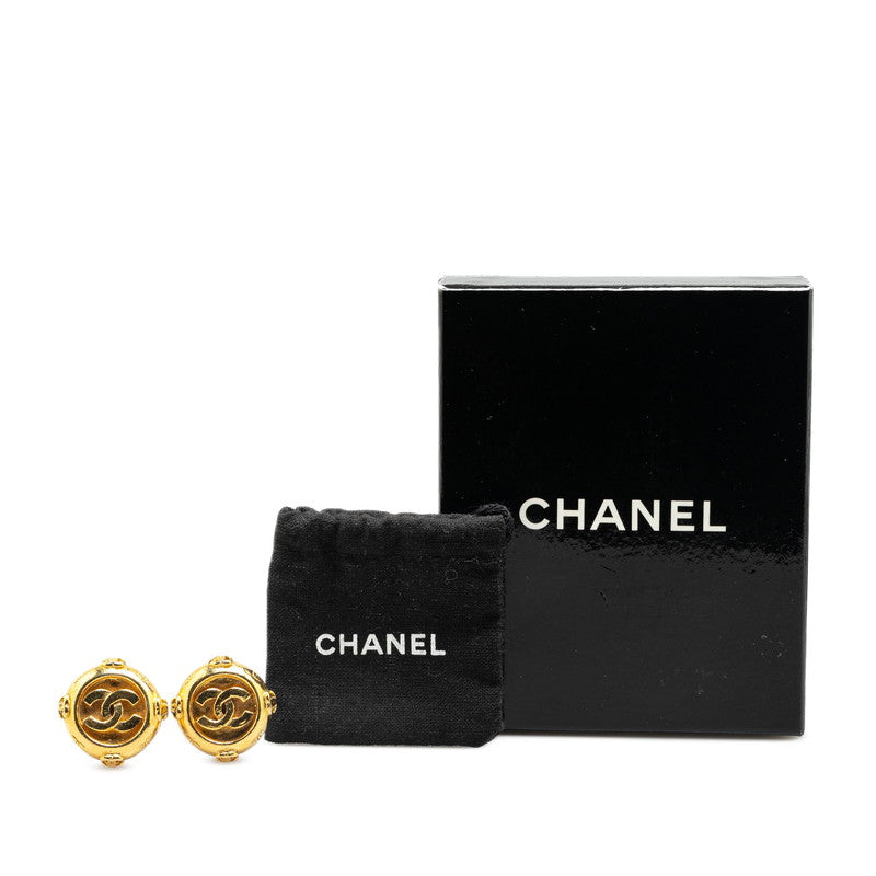 Chanel Vintage Coco Mark Round Earrings