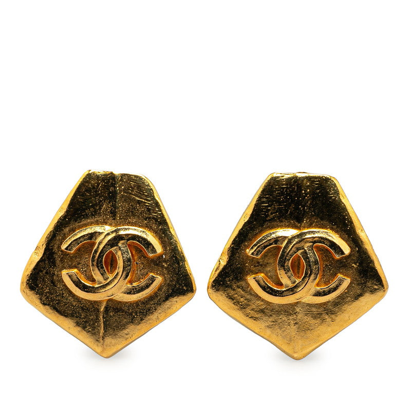 Chanel Vintage Coco Mark Earrings Gold