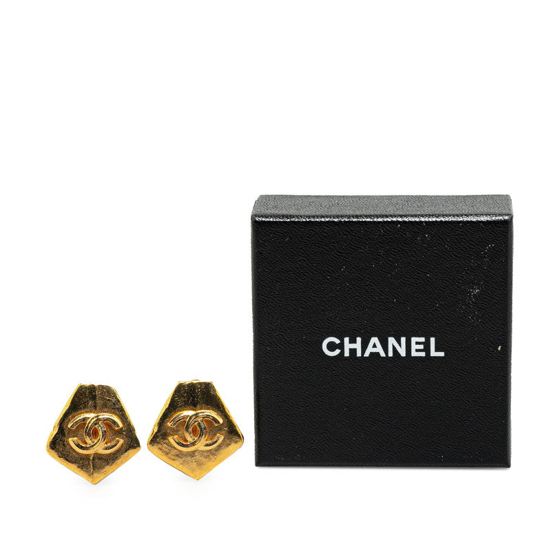 Chanel Vintage Coco Mark Earrings Gold