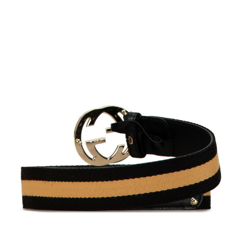 Gucci Interlocking G Leather Canvas Belt