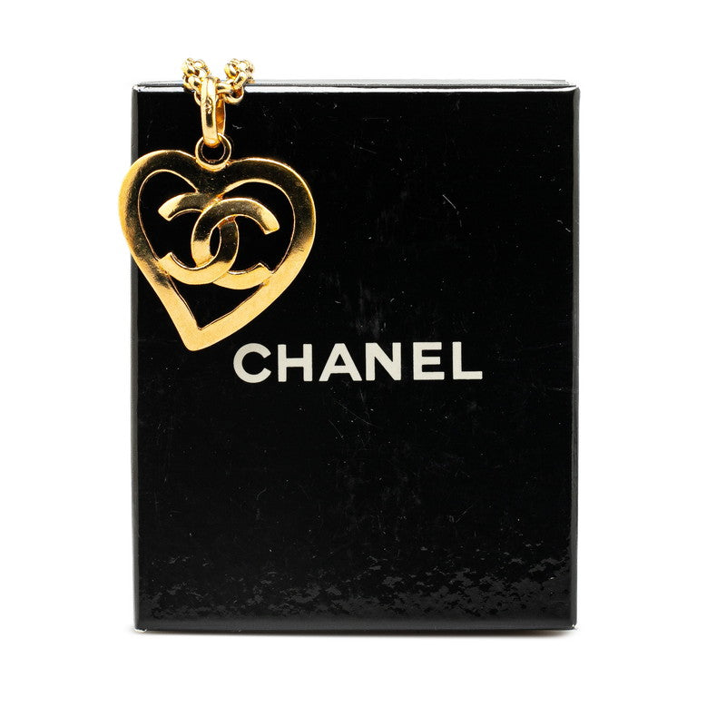 Chanel Vintage Heart Motif Necklace Gold