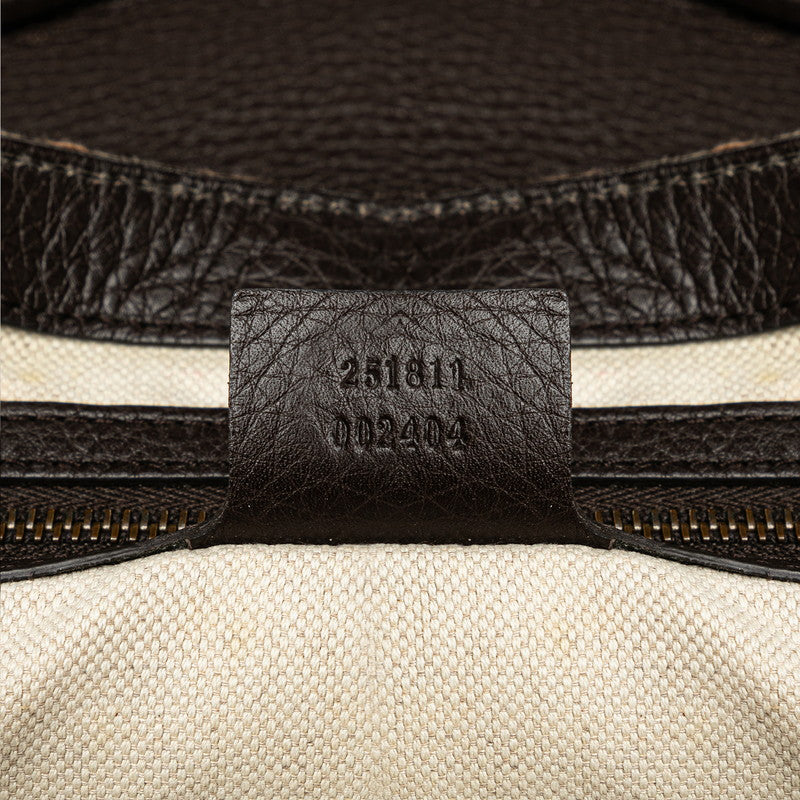 Gucci Diamante Canvas Leather Shoulder Bag