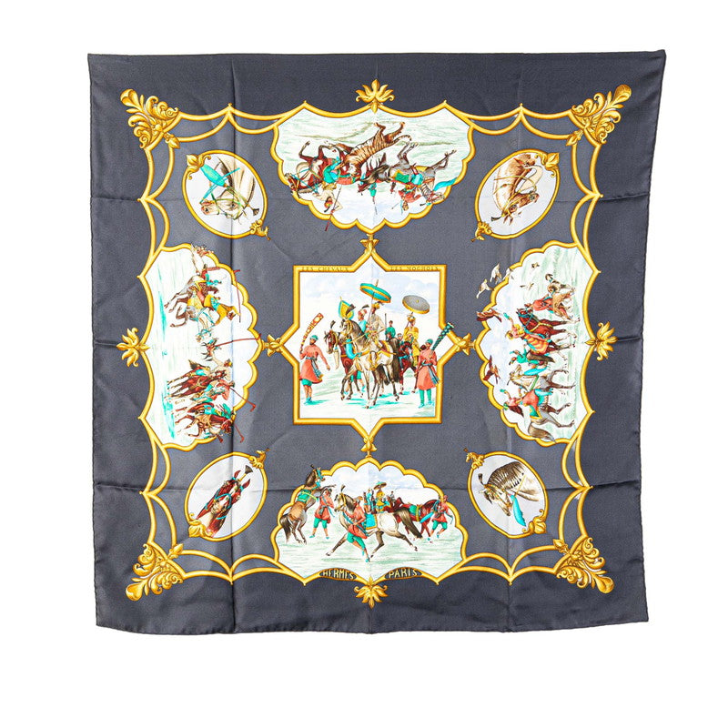 Hermes LES CHEVAUX DES MOGHOLS Silk Scarf
