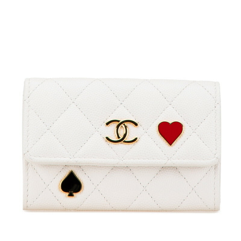 Chanel Caviar Card Coin Case White