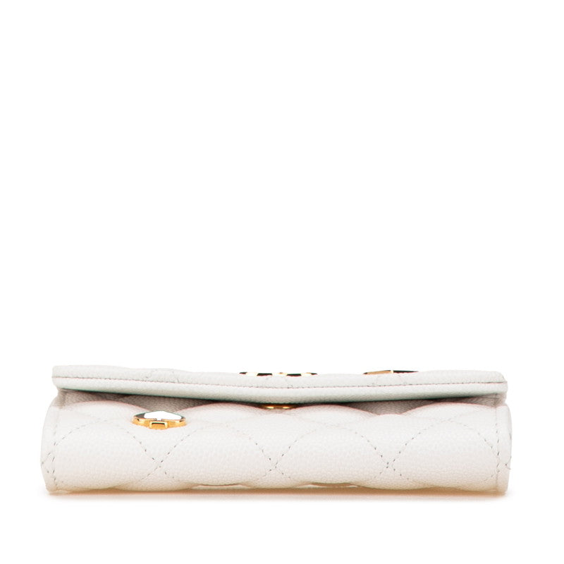 Chanel Caviar Card Coin Case White