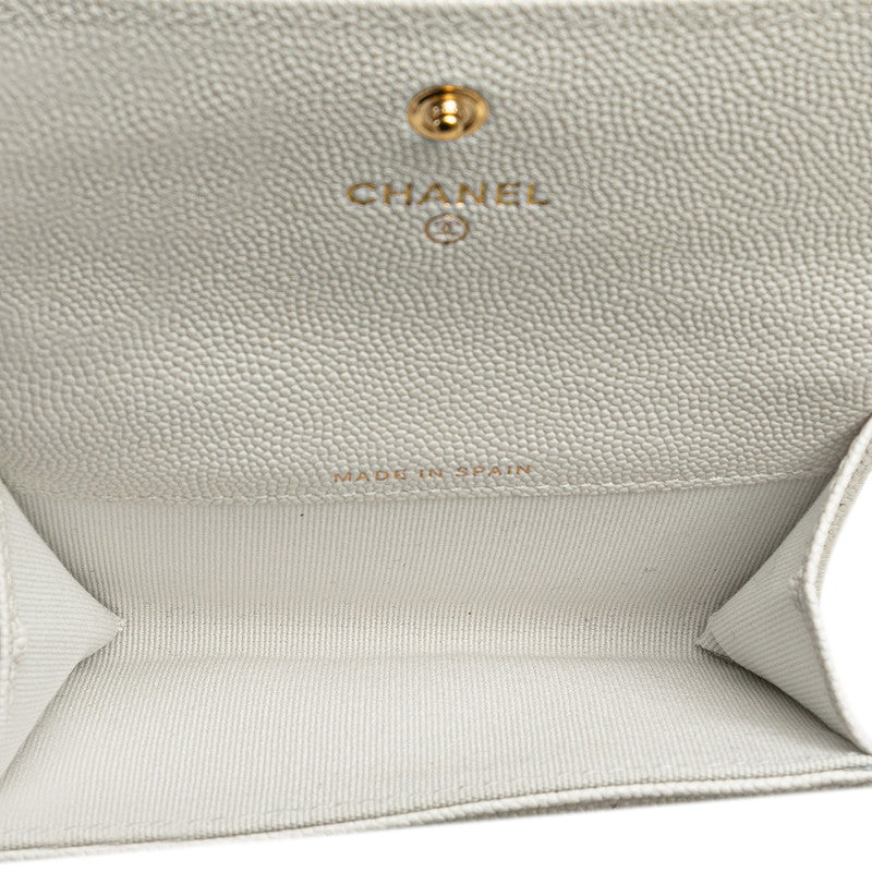 Chanel Caviar Card Coin Case White