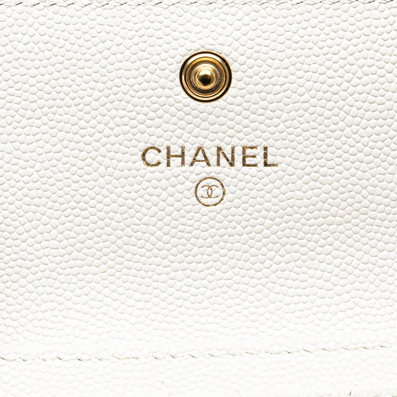 Chanel Caviar Card Coin Case White