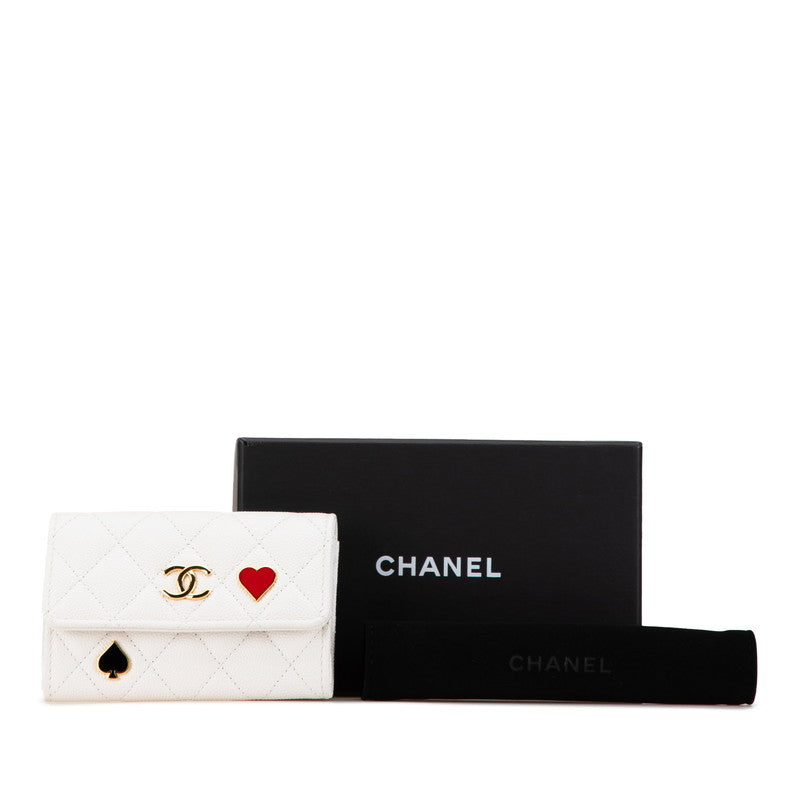 Chanel Caviar Card Coin Case White