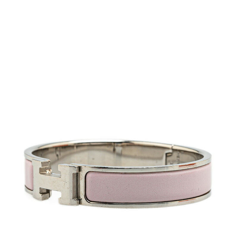 Hermes Click Clack H PM Bracelet Silver Pink