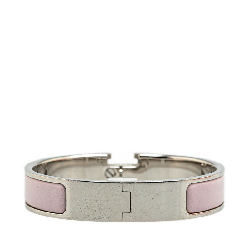 Hermes Click Clack H PM Bracelet Silver Pink