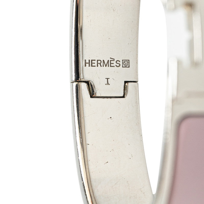 Hermes Click Clack H PM Bracelet Silver Pink