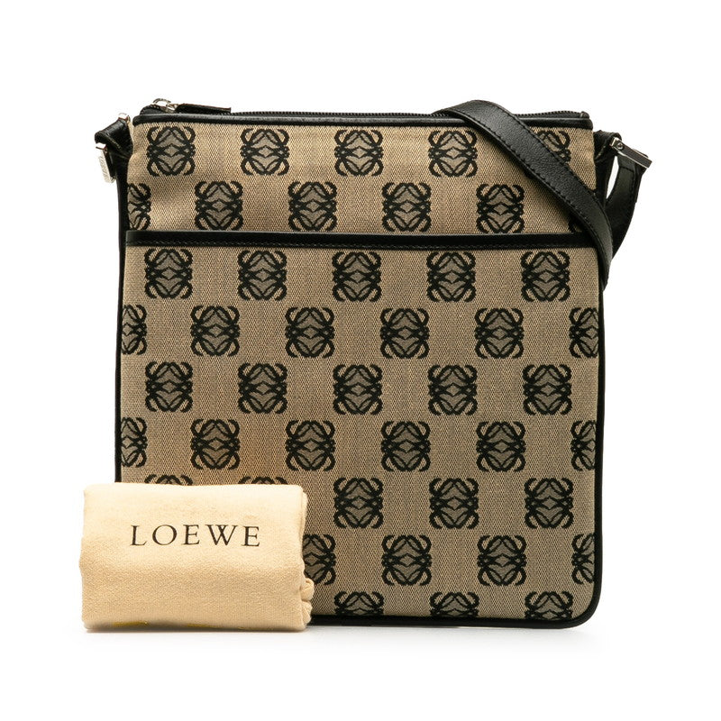 Loewe Anagram Canvas Leather Shoulder Bag in Very Good Condition