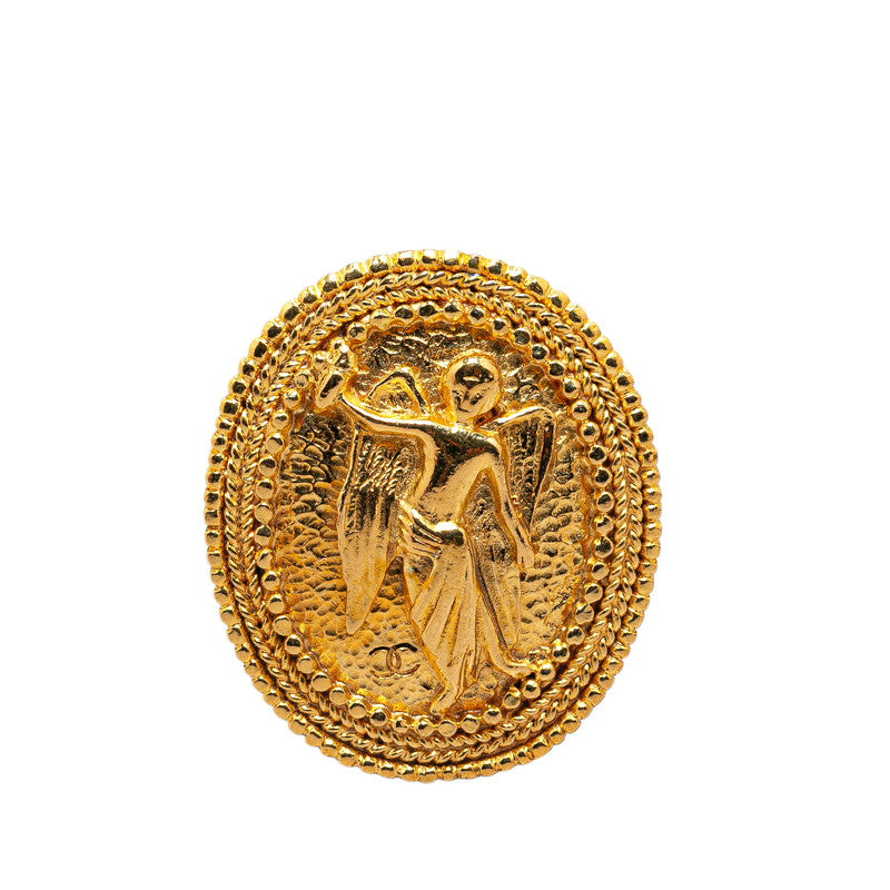 Chanel Vintage Coco Mark Angel Brooch Gold