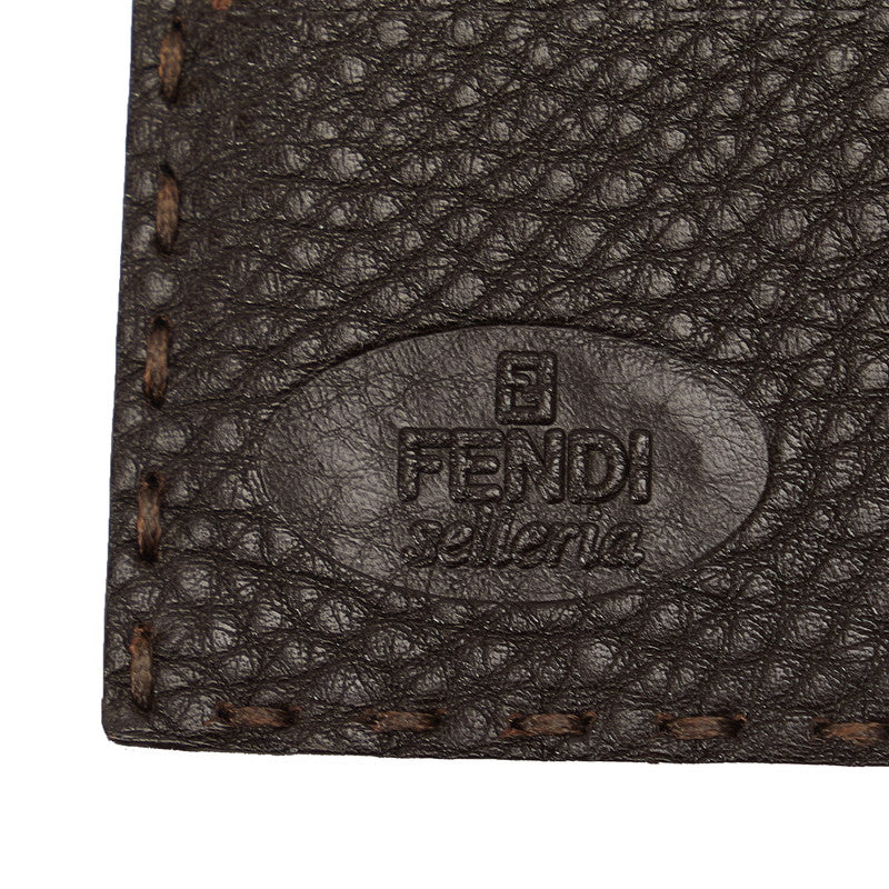 Fendi Selleria Leather Long Wallet Brown in Very Good Condition