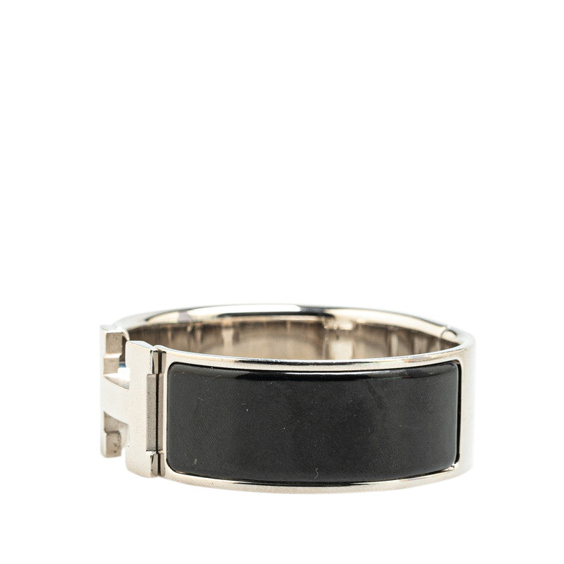 Hermes Click Clack H GM Bangle Silver Black