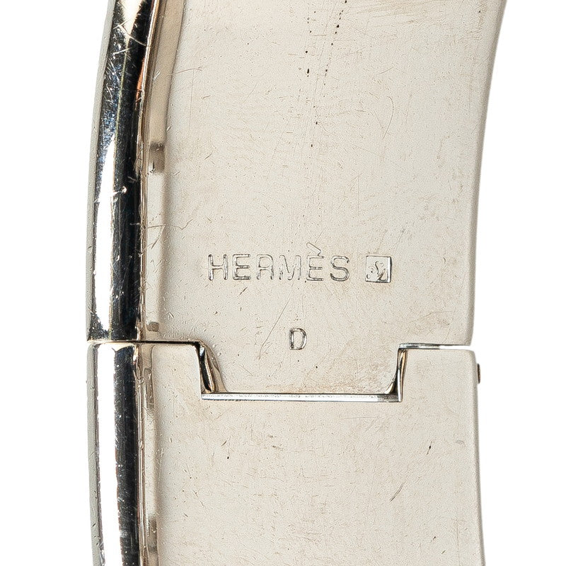 Hermes Click Clack H GM Bangle Silver Black