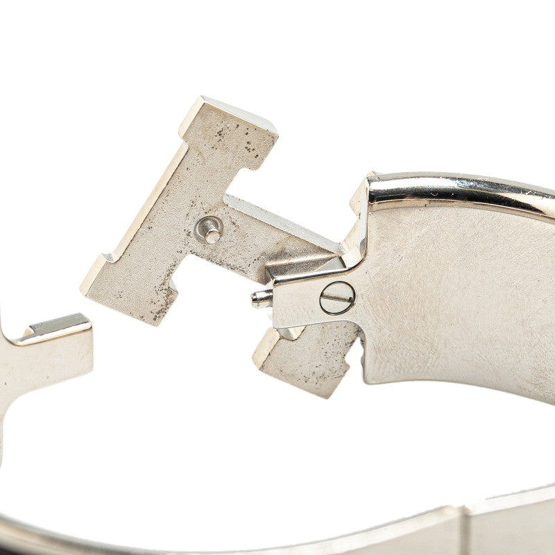 Hermes Click Clack H GM Bangle Silver Black