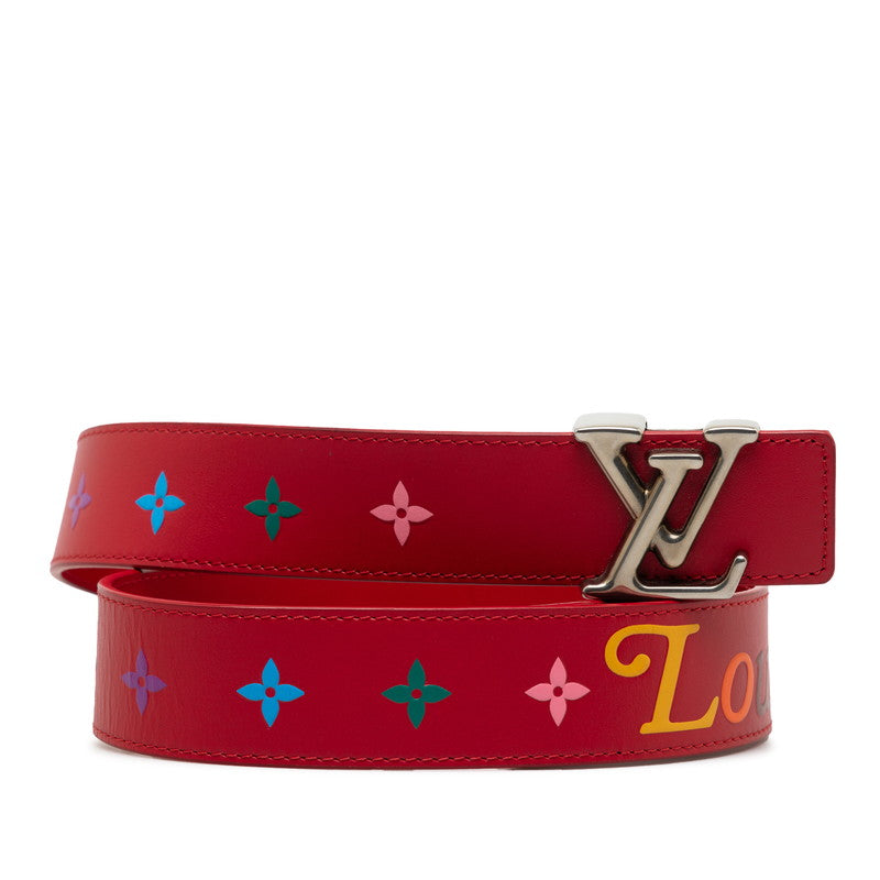 Louis Vuitton Monogram New Wave Belt M0096 Red Leather in Great Condition