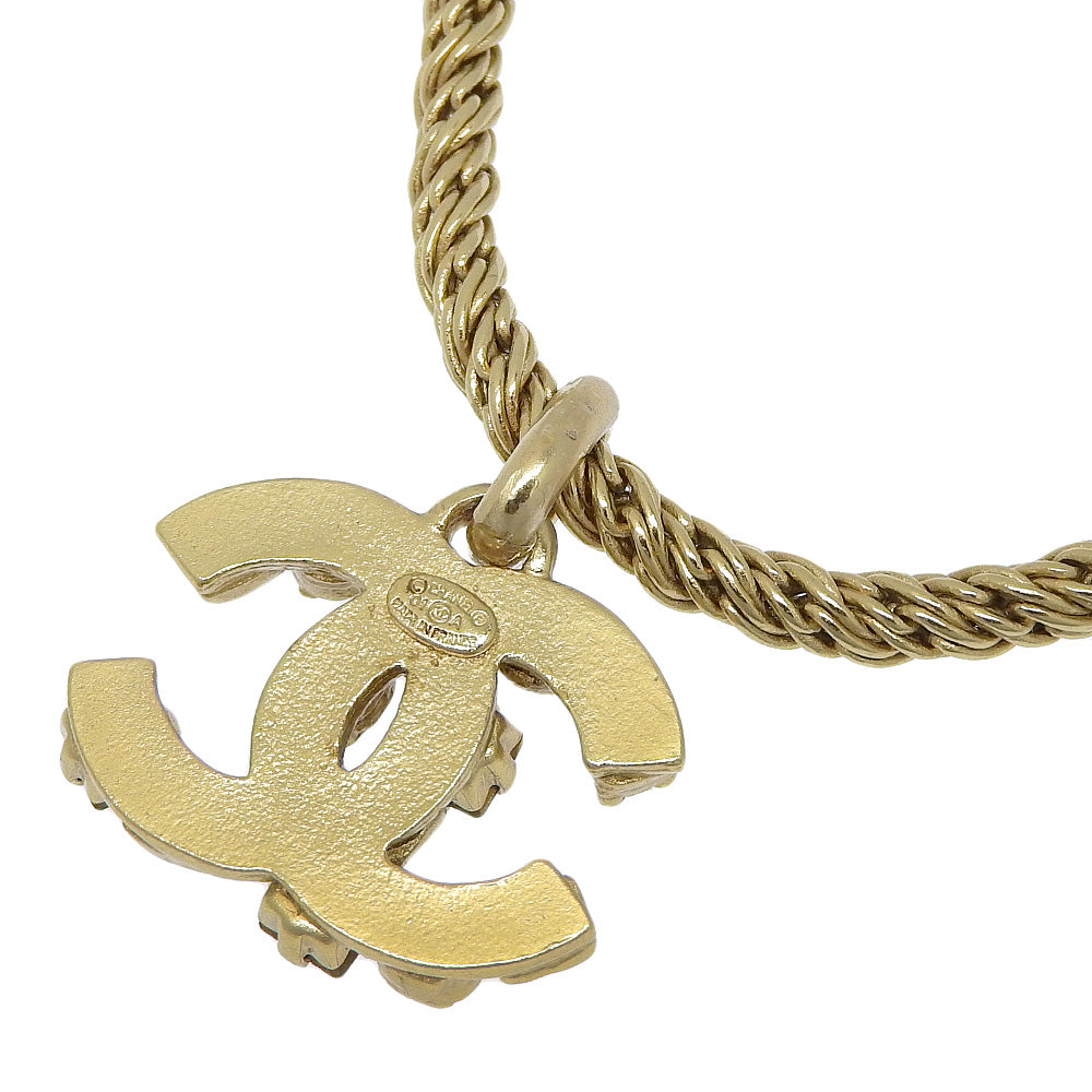 Chanel Gripoix Necklace Gold Plated Rhinestones