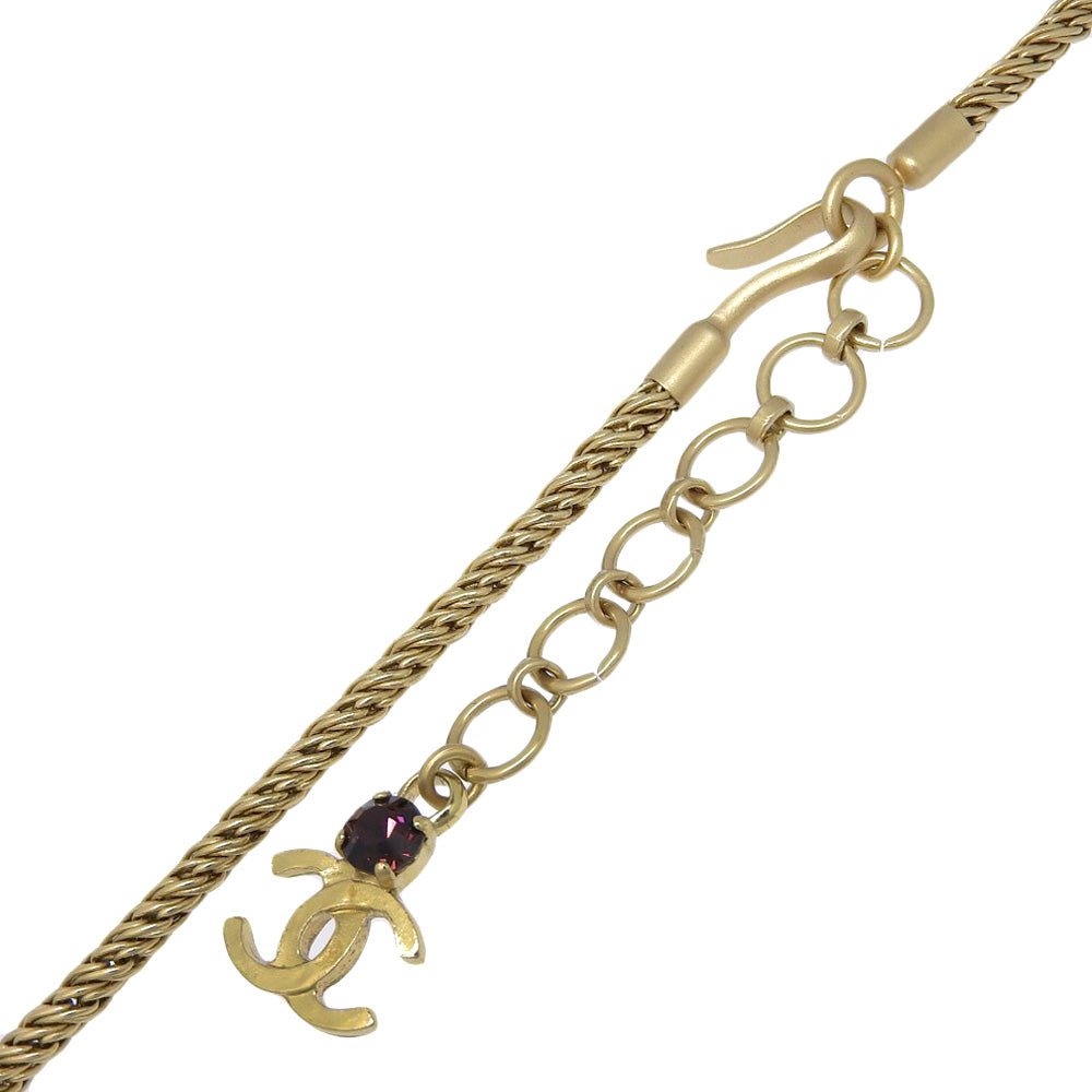 Chanel Gripoix Necklace Gold Plated Rhinestones