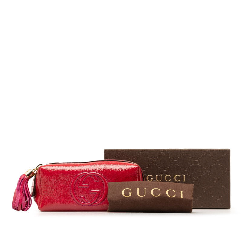 Gucci Interlocking G Soho Patent Leather Pouch 308634 in Great Condition