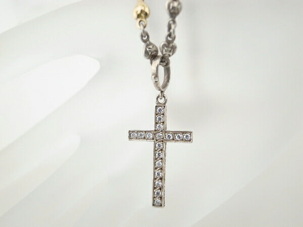 Laurie Rodkin Cross Pendant Heart Necklace SV/YG