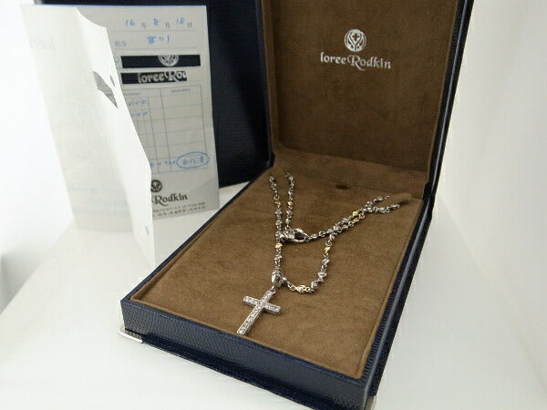 Laurie Rodkin Cross Pendant Heart Necklace SV/YG