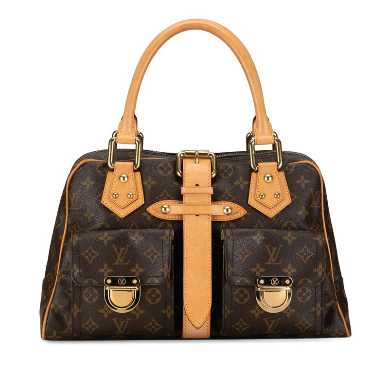 Louis Vuitton Monogram Manhattan GM Handbag M40025 Brown PVC Leather in Very Good Condition