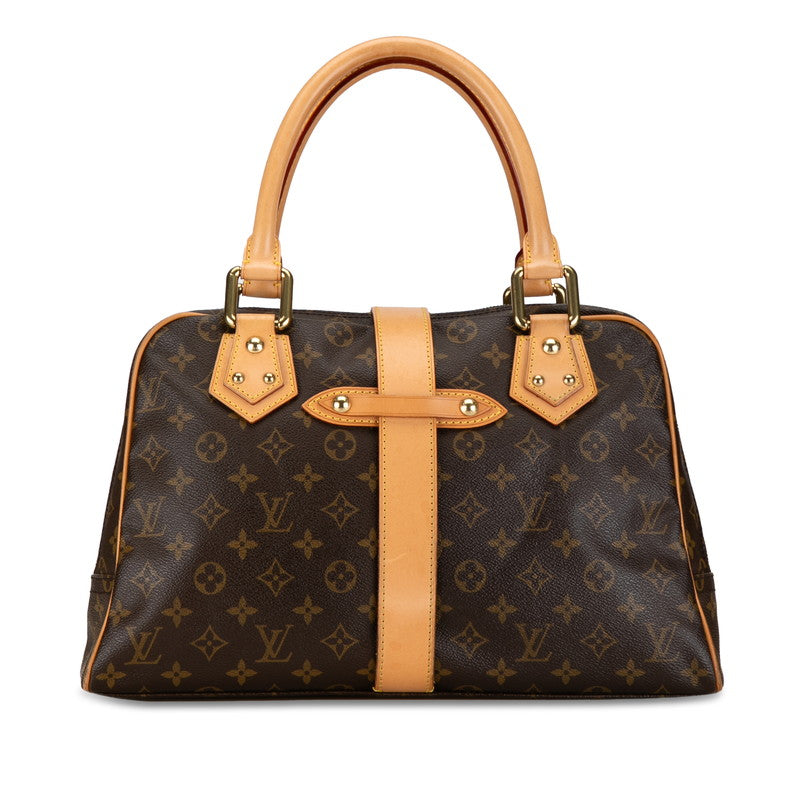 Louis Vuitton Monogram Manhattan GM Handbag M40025 Brown PVC Leather in Very Good Condition