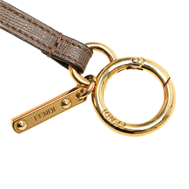 Fendi Fur Leather Pom Pom Keychain