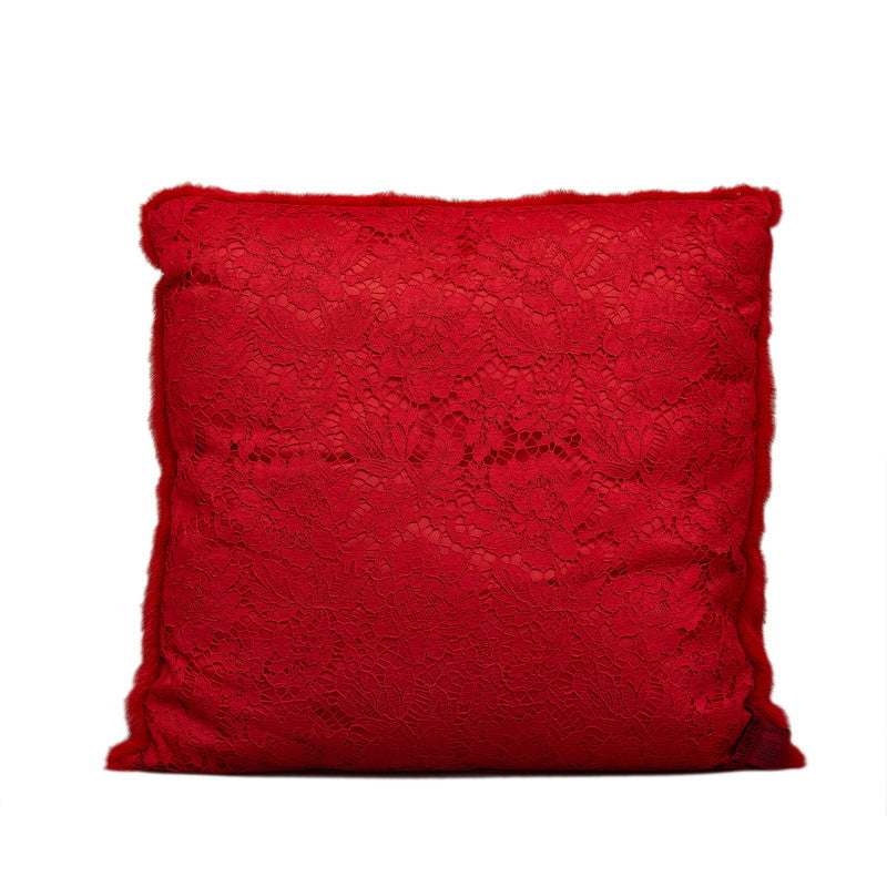 Valentino Red Cotton Silk Polyester Cushion in Great Condition