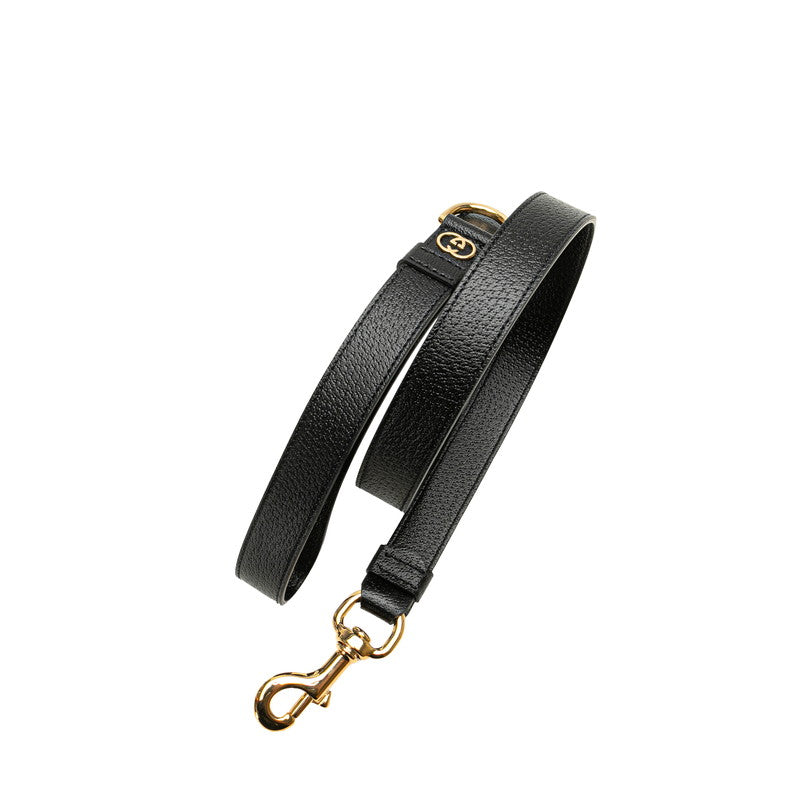 Gucci Leather Dog Lead Interlocking G 695257