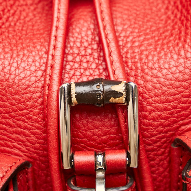 Gucci Bamboo Leather Backpack 370833 Red