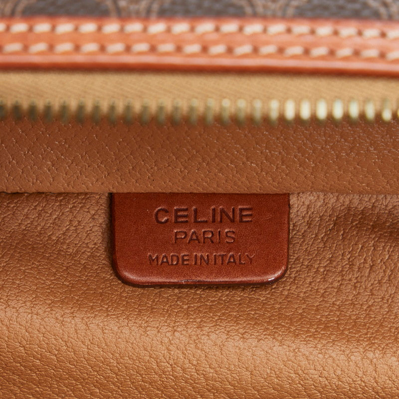 Celine Macadam Handbag PVC Leather Brown in Very Good Condition