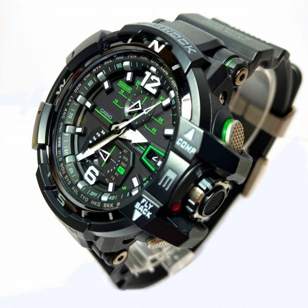 Men's Casio G-Shock Watch GW-A1100-1A3JF - Stainless Steel/Rubber, Black Color  GW-A1100-1A3JF