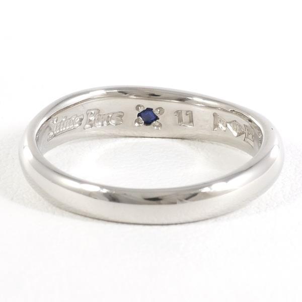 Platinum Curved Sapphire Ring in Great Condition