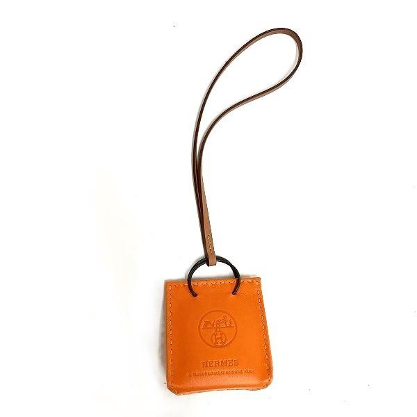 Hermes Leather Shopping Bag Charm  Leather in Excellent condition