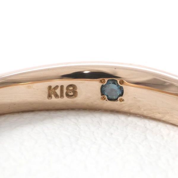 VANDOME AOYAMA K18 Pink Gold Ladies' Ring with Diamonds and Blue Diamonds, Size 7, Total Weight about 2.2g (Pre-owned) in Excellent Condition