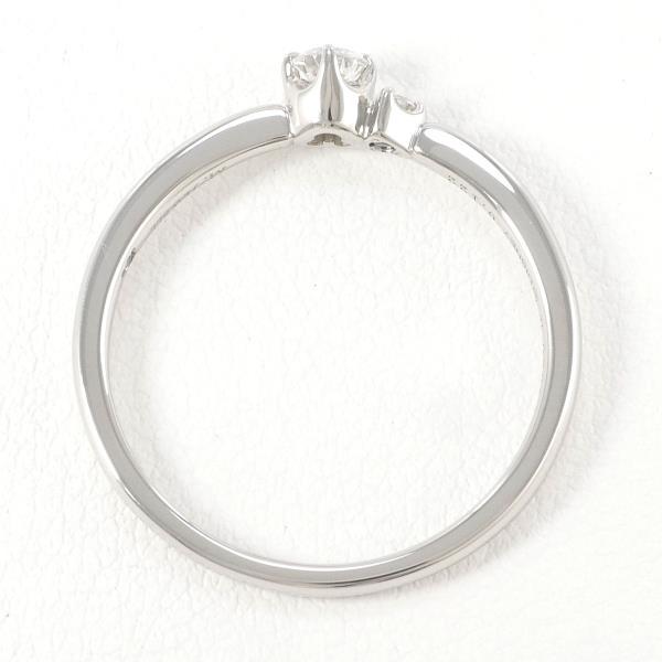 MAISON JEWELL Ladies' PT950 Silver Ring with 0.122ct Diamond & Blue Diamond, Size 14