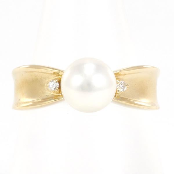 18K Pearl Diamond Ring