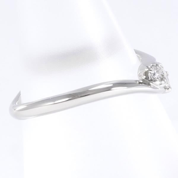 4°C Ladies' Designer Ring with 2P Diamond, Platinum PT950, Size 8, Silver
