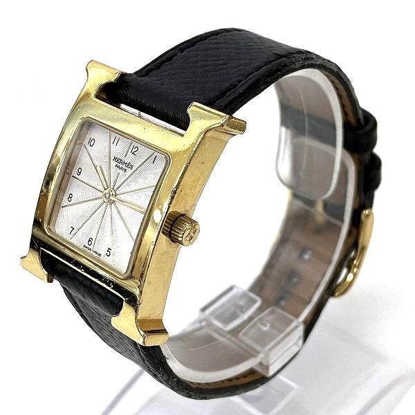 Hermes Ladies' Black Stainless Steel H Watch - Model HH1.201 (Pre-owned) HH1.201