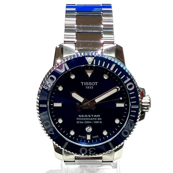 Tissot Seastar T120.407.11.041.03 Automatic Watch, Navy Women's Edition in Stainless Steel  in Great Condition