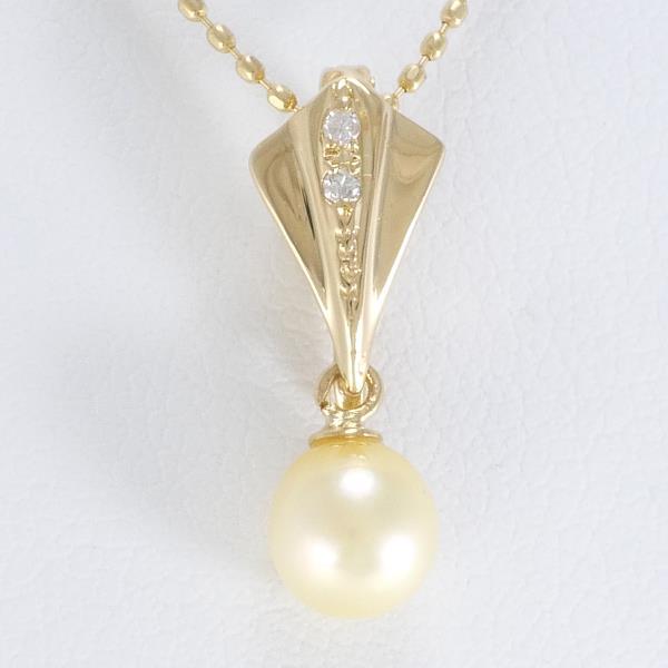 Other 18K Pearl Diamond Necklace Metal Necklace in Excellent condition