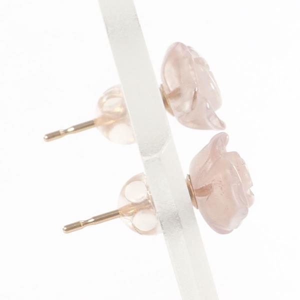 [LuxUness] 18k Gold Rose Quartz Stud Earrings Gemstones Earrings in Excellent condition