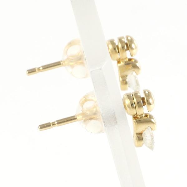 [LuxUness] 18k Gold Diamond Dangle Earrings Metal Earrings in Excellent condition