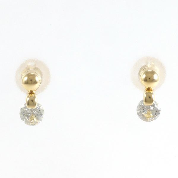 [LuxUness] 18k Gold Diamond Dangle Earrings Metal Earrings in Excellent condition