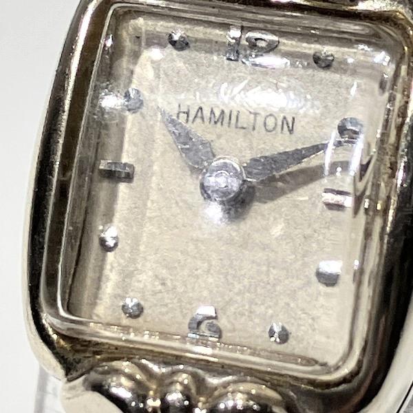 Hamilton K14WG Antique Ladies Manual Wind-up Watch in Silver 14k White Gold, Pre-owned in Good Condition