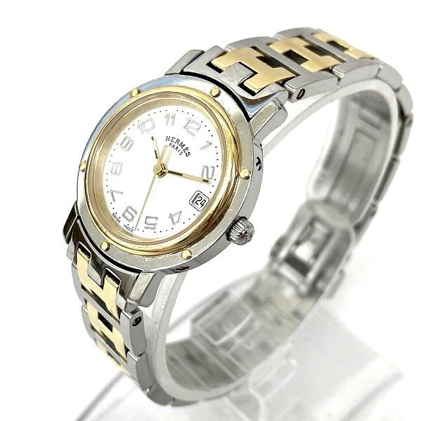 Hermes Clipper Ladies Quartz Watch CL4.220, White with Stainless Steel Strap CL4.220